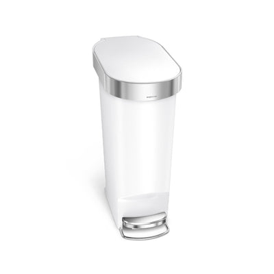 40L plastic slim pedal binwhite