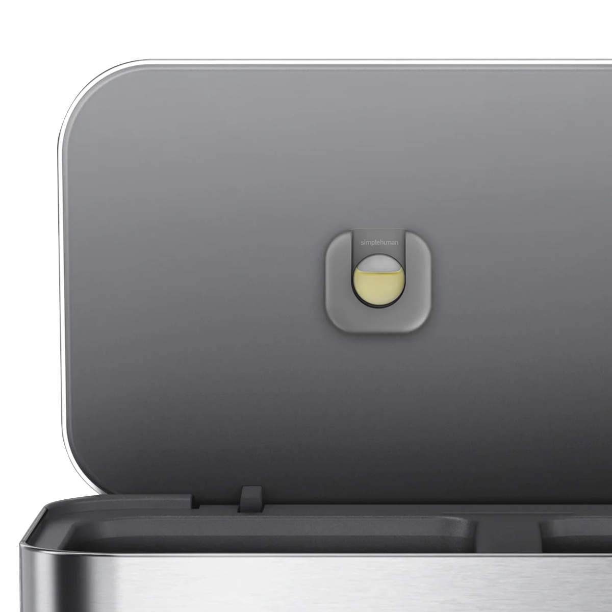 58 litre, rectangular dual compartment pedal bin with liner pocket