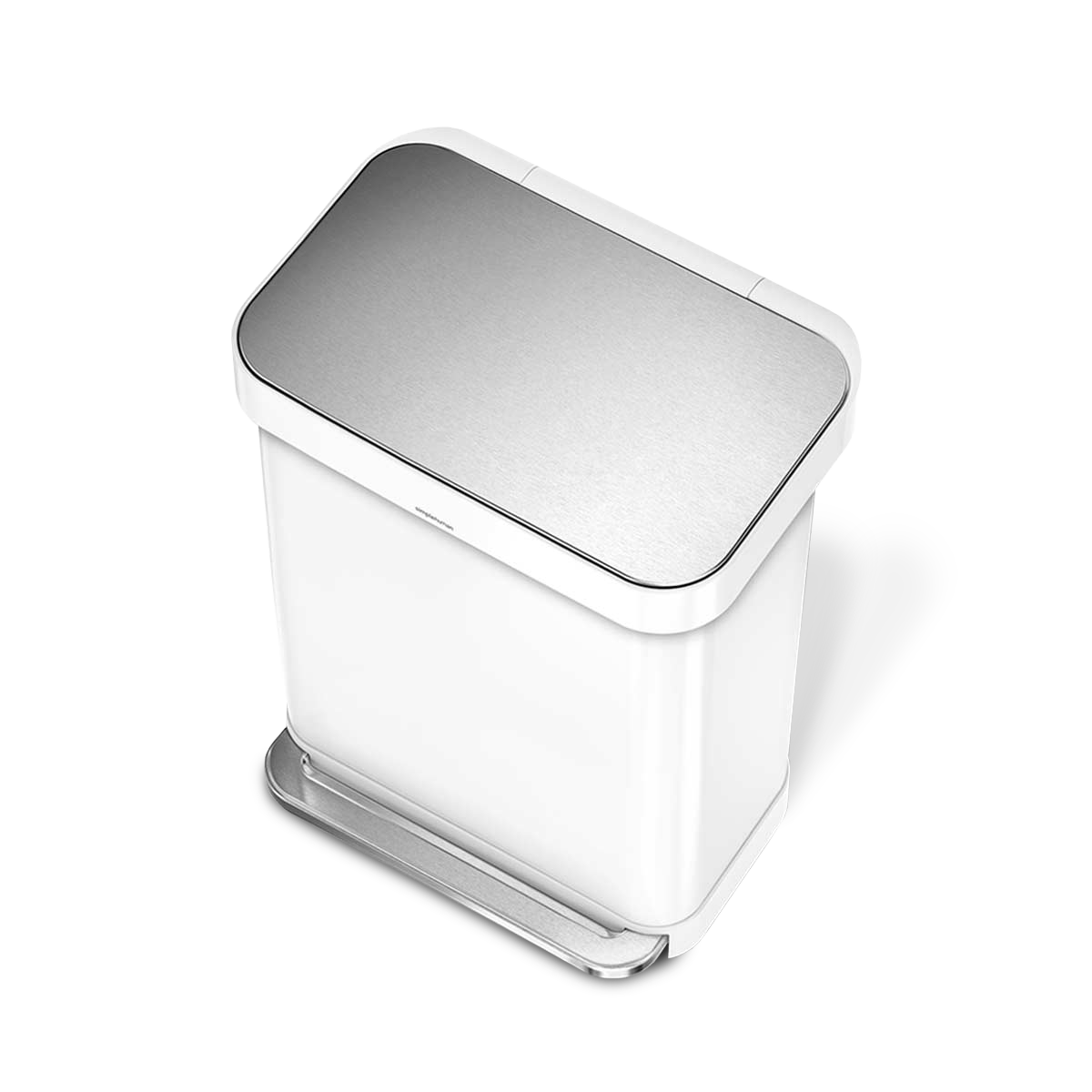 55 litre, rectangular pedal bin with liner pocket