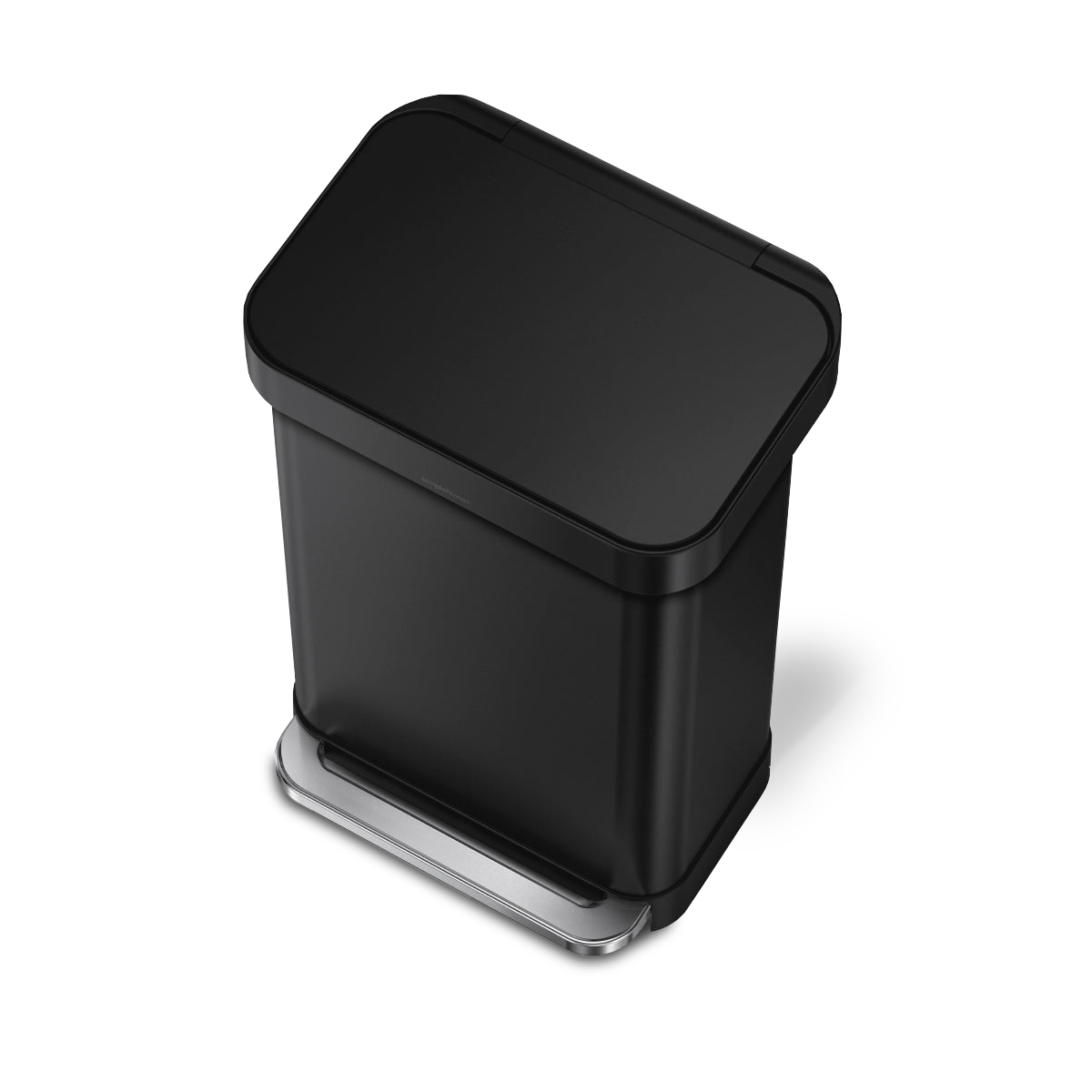 45 litre, rectangular pedal bin with liner pocket