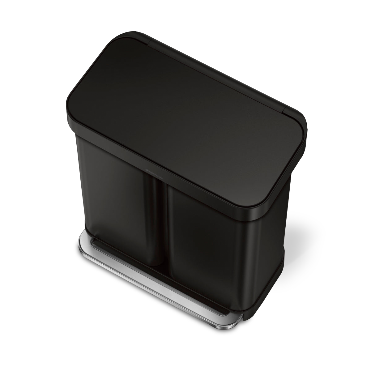 58 litre, rectangular dual compartment pedal bin with liner pocket