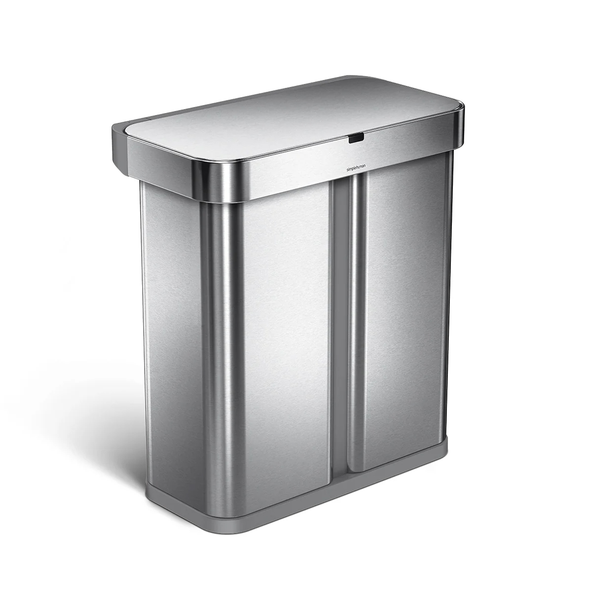 58 litre dual compartment rectangular sensor bin with voice and motion control