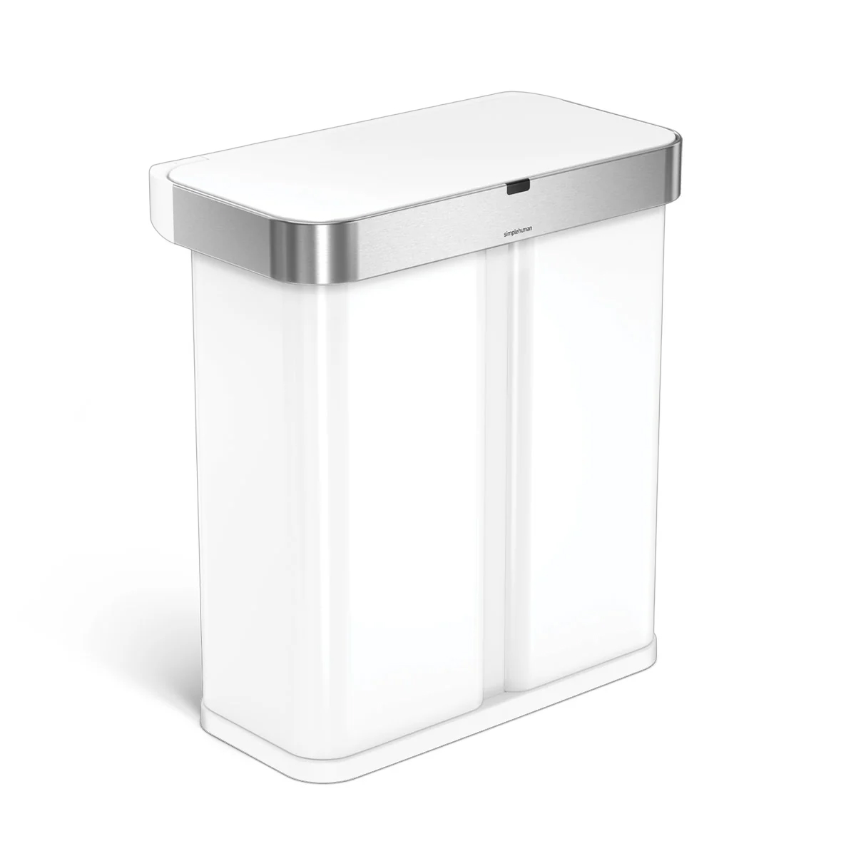 58 litre dual compartment rectangular sensor bin with voice and motion control